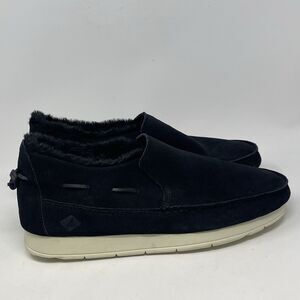 Sperry Moc Sider WR Mens 13 Black Suede Faux Fur Ankle Comfort Shoes STS23724